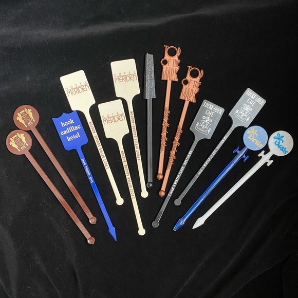 Lot of 13 Vintage Hotel, Restaurant & Bar Swizzle Sticks/Cocktail Stirrers - Picture 1 of 17
